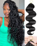 18 Inch Human Crochet Hair for Black Women, Feather Human Hair Extensions 55g 40 Strands, Miracle Look Hair Bundles, Soft Lightweight Small Knots Body Wave Texture for Protective Styles by VDZ100HumanHair