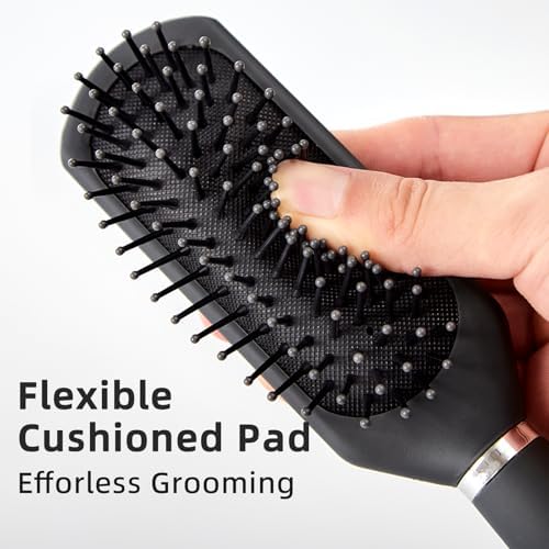 RHOS Hair Brush for Men - Detangler Hair Brush for Styling/Massage - Nylon Bristles with Cushion for Wet & Dry Hair, Bangs, Thin, Short Hair - Gray - Image 4