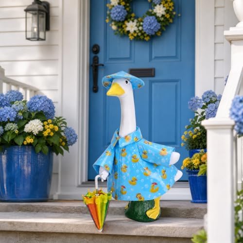 3 Pcs Raincoat Porch Goose Outfits, 23" Lawn Goose Statue Costume Cloth - Image 4