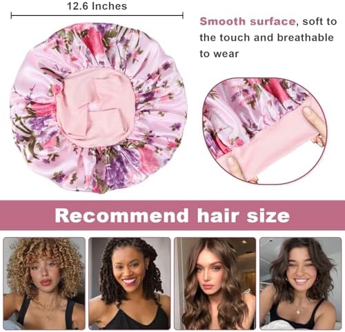 8Pcs Satin Bonnet Silk Bonnet, Hair Bonnet for Sleeping - Image 3