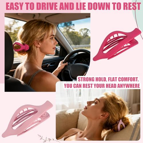 Flat Hair Clips for Women - 6 PCS French Flat Claw Clips Medium Hair Clips for Girls Large Hair Claw Clips for Thick or Thin Hair Strong Hold No Slip Hair Accessories for women (Pink) - Image 6