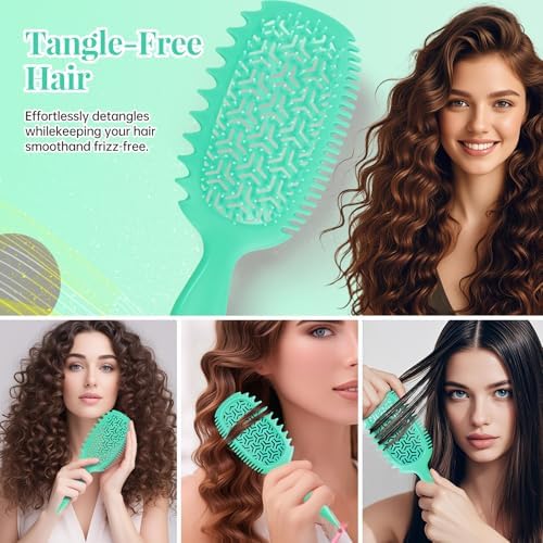 Curly Hair Lovers Gifts Detangler Wet & Dry Hair Brush for Women - Curl Defining Curly/Wavy Brush, Shower & Travel Friendly - Image 6
