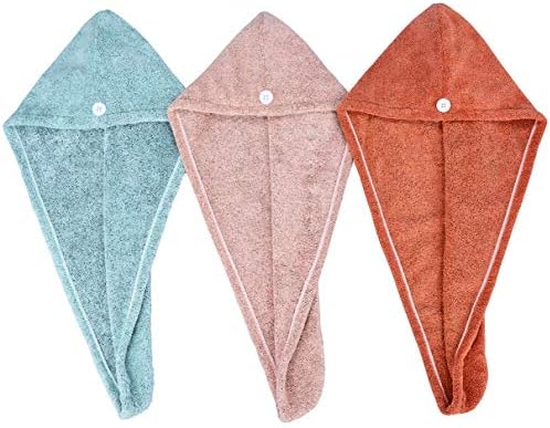 HOPESHINE Hair Towel Twist Microfiber Women's Soft Shower Towels for Curly Hair Turban Wrap Drying Cap Great Gift for Girls 3-Pack by HOPESHINE