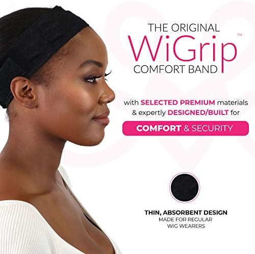 MILANO COLLECTION WiGrip, The Original Comfort Grip Band, Adjustable Wig Bands for Women Provides Glueless Support, Non-Slip Wig Grip Headbands for Women Tension-Free, One Size Fits All, Black, 2 Pack - Image 3