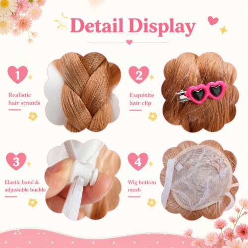4Pcs Porch Goose Wigs with Hair Clips, Goose Statue Accessories for 17 23” - Image 4