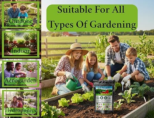 B&KM Farms Vegetable Seed Collection - 10 Varieties, 10,000+ Heirloom Non-GMO Seeds, Resealable Storage Packaging (10 Pack: The Essential Greens Collection) - Image 2