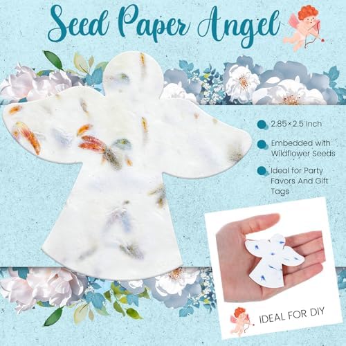 Dunzoom 50 Pcs Plantable Seed Paper Tags Wildflower,Angel - Image 4