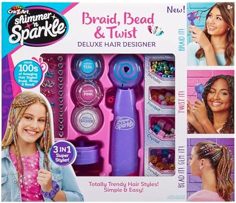Cra-Z-Art Shimmer 'n Sparkle Braid, Bead & Twist Deluxe Hair Designer - Image 2
