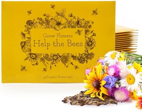 Bentley Wildflower Pollinator Mix, 25 Non-GMO Packets for Garden Planting, Non-Coated Flower Seeds to Grow Plants and Help Bees, Beautiful Gift by OfficialBentleySeedProducts