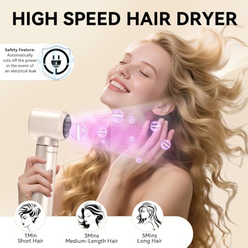 5-in-1 Hair Dryer Brush, Hot Air Styler with Curling Attachments - Image 4