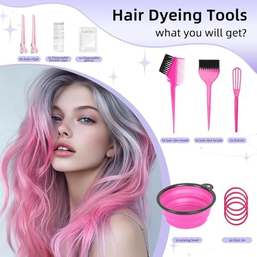 ROOHUA 12 Pcs Hair Dye Kit with Brush, Reusable Home Salon Color Hair Tools - Image 4