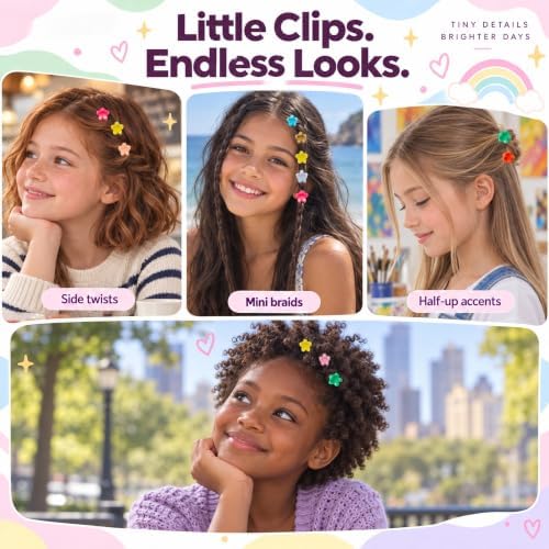 Mini Flower Hair Clips for Baby, 100 Pcs Toddler Hair Clips - Image 5
