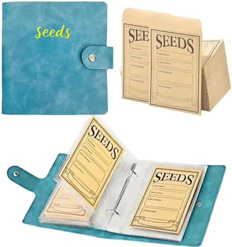 Seed Storage Organizer Binder, Seed Packet Organizer with 50 Clear Pockets by Unknown