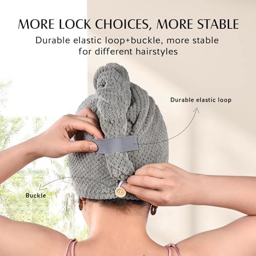 YFONG 3 Pack Large Microfiber Hair Towel Wrap for Women Long Hair, 30 x 10 - Image 3
