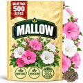 Mallow Seeds for Planting, Lavatera trimestris, Heirloom Non-GMO Rose Mallow Tree Mallow Flower Seeds, High Germination Pink White Annual Flower for Cottage Gardens Borders and Cut Flowers, 500 Count by WilyFox