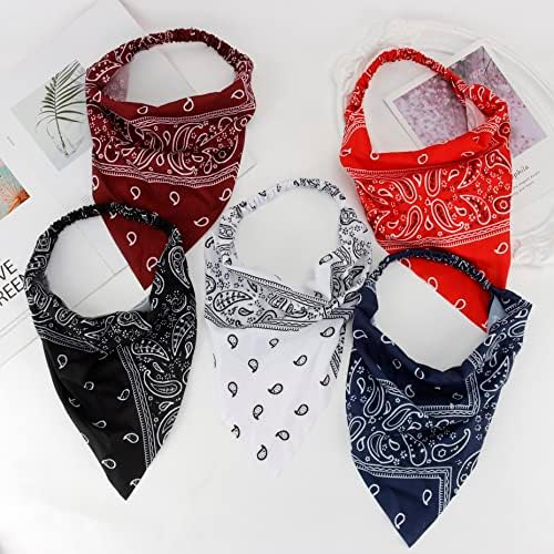 TOBATOBA Hairband, 5 Pcs Bandanas for Women Elastic Headbands, Hair Kerchief Head Scarf, Non Slip Paisley Headbands Hair Accessories for Women Girls - Image 7