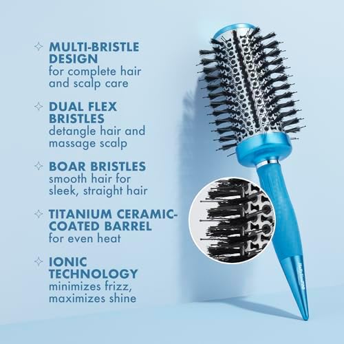 BaBylissPRO Nano Titanium Smooth & Shine Scalp Round Hair Brush – Detangling, Straightening & Blow-Dry Brush for Frizz-Free, Sleek, Shiny Hair - Image 5
