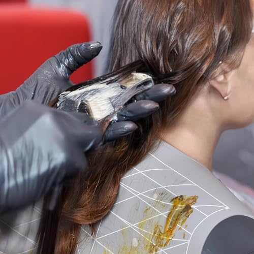 Professional Hair Cutting Cape with Geometric Grid Pattern, Longer Silicone Waterproof Cutting Mat,Neck Guide - Image 7