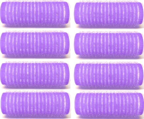 Self Grip Small Hair Rollers for Heatless Curls (0.8" x 2.43", Purple) – Plastic Curlers for Women & Girls – DIY Salon Styling for Short & Medium Hair, 24 Pack - Image 2