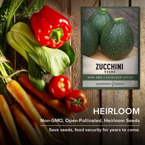 Gardeners Basics Round Zucchini Seeds for Planting Heirloom, Non-GMO Vegetable Summer Squash Container Variety, 3 Grams Seeds Great for Summer Garden - Image 5