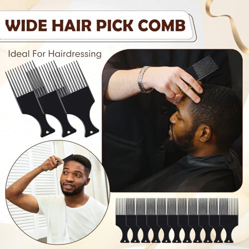 Zhehao 120 Pcs Hair Pick Bulk Afro Pick Comb Wide Tooth, Black - Image 4