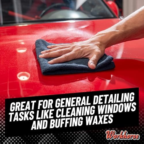 Chemical Guys MIC35306 Workhorse Professional Grade Microfiber Towel, Black (16 in. x 16 in.), (Pack of 8) - Image 2