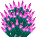 Ultra-Bright Connects End to End Pink Christmas Mini Light 300L 63.8Ft(2Sets-Each 150L)UL Listed Incandescent Bulb String Light for Indoor Outdoor Holiday Garden Party Christmas Tree Decor by TWINGLEHOME