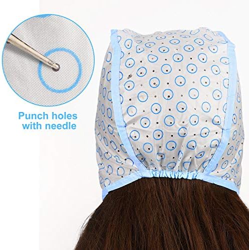 3 Sets Hair Coloring Kit, Includes PVC Hair Coloring Caps with Styling Tools, Disposable Dye Shawl, Gloves, Brushes for Dyeing(Blue) - Image 5