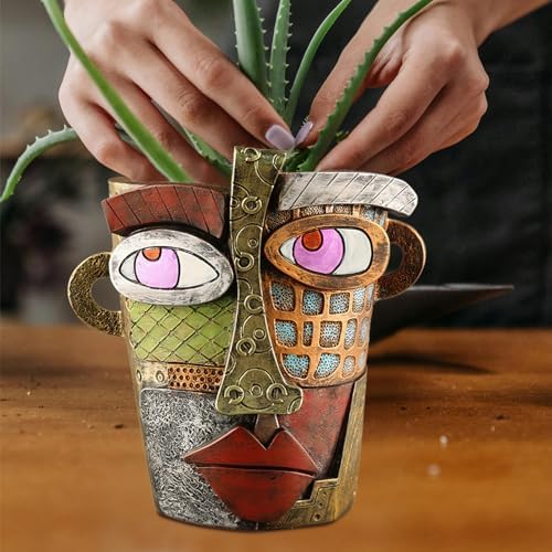 Midogaigai Abstract Face Planter Pots for Indoor Plants&Flowers Home Decor - Image 2