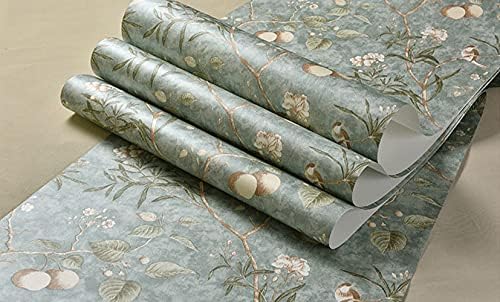 Q QIHANG Non-Woven Wallpaper 1.73' W x 32.8' L (Light Blue) - Image 3
