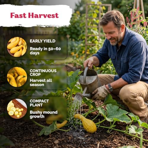 100 Crookneck Summer Squash Heirloom Vegetable Seeds, Cucurbita Pepo - Image 4