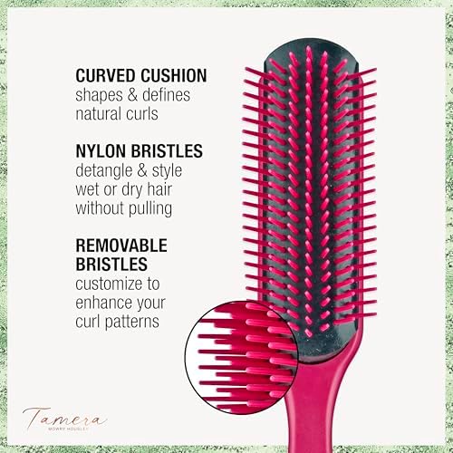 CONAIR x Tamera Mowry Collection Satin Swirl Print Hair Bonnet with bonus Curl Definition Brush - Nylon Bristle hairbrush - curl smoothing hair brush - features removable bristles - tie hair cap - Image 3