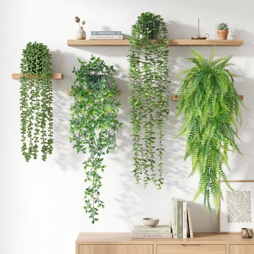 4Pcs Fake Hanging Plants Potted Artificial Plants Hanging Greenery Ivy Vine - Image 5