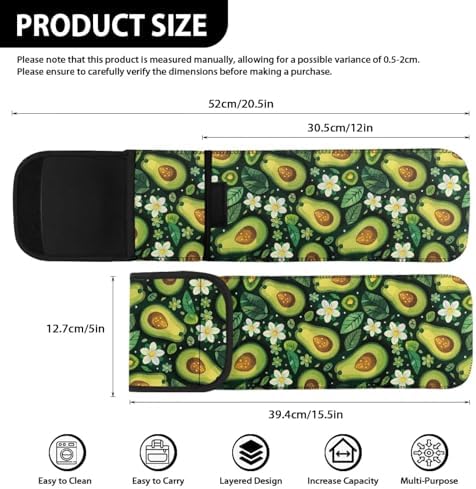 Flashideas Avocado Print Flat Iron Case Curling Iron Organizers and Storage with Pocket Heat Resistant Neoprene Curling Iron Holder Universal Curling Iron Cover Sleeve Hot Tools Travel Bag - Image 6