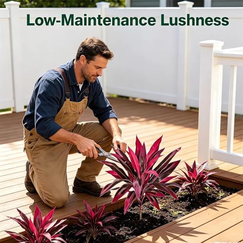 Artificial Tropical Plant UV Resistant Large Faux Plants Outdoor Fake Boston Ferns Potted Plants Realistic Agave Plastic Hostas Greenery Patio Outside Shrubs Flower Grass Front Porch Decor (2, Purple) - Image 4