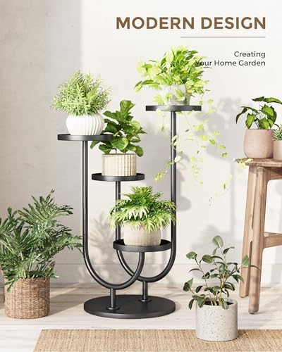 Bamworld Morden Plant Stand Metal 06,Round-4pots - Image 5