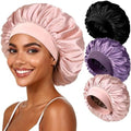 Yanideer 3 Pcs Satin Bonnet for Sleeping Double Layer Hair Bonnets for Women with Elastic Band by Yanideer
