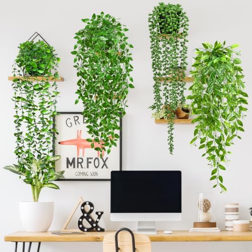 Palonu 4Pcs Artificial Hanging Plants with Cascading Faux Vines - Image 5