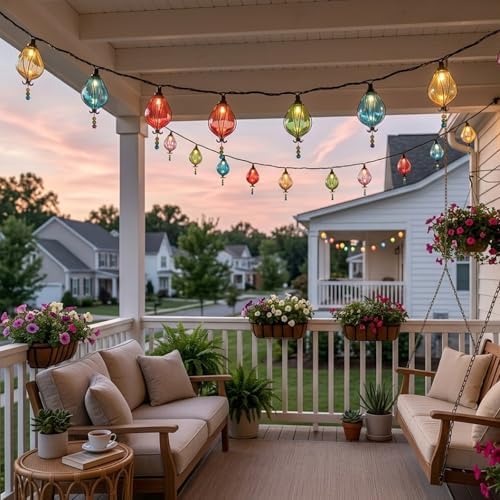 2 Packs Outdoor String Lights, 10FT Multicolor Patio String Lights Plug-in - Image 5