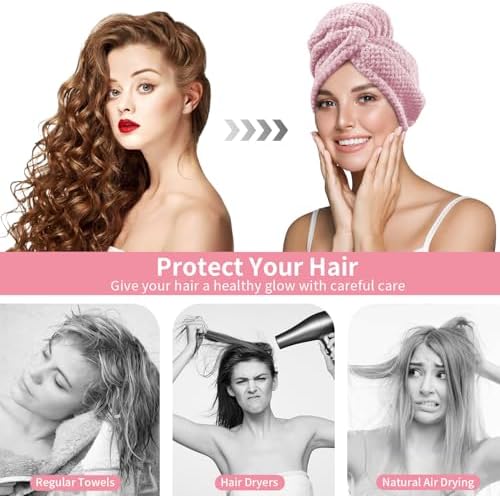 my novel things 3 Pack Microfiber Hair Towel Wrap for Curly Hair Women - Image 5