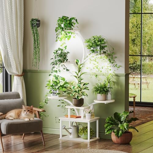 PRAISUN 51 Inch Plant Stand with Grow Lights, 8 Tiered Indoor Plant Shelf - Image 4