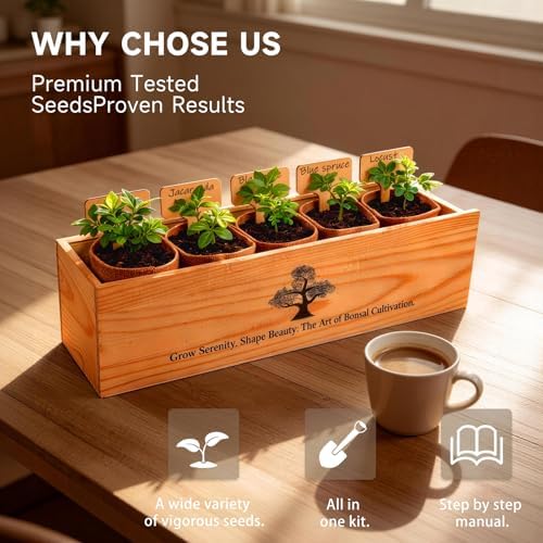 5X Bonsai Starter Kit, Bonzai Seed Kits, Durable Planting Bags, Complete Indoor Starter Kit for Growing Bonsai Plants, Gardening Gifts for Women & Men - Image 5