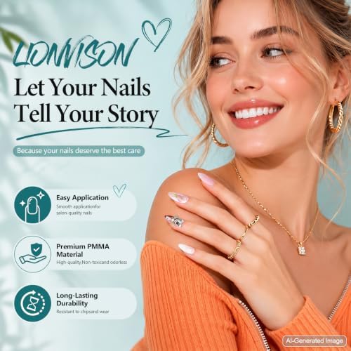 LIONVISON Short Almond Nail Tips: 504PCS Matte Full Cover Fake Nails - Image 2