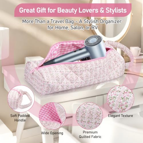 Hair Tool Organizer Travel Bag for Curling Irons & Dryers (Small floral) - Image 5