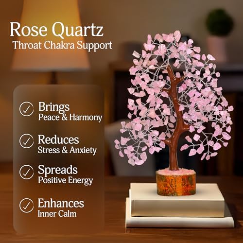 YATSKIA Rose Quartz Tree of Life Crystal Bonsai, Unique Gifts for Women, Sister & Friends, Handmade Gemstone Tree, Living Room, Bedroom & Office Decor, Birthday Gifts - Image 3