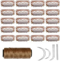 20 Pieces 32mm U Shape Wig Clips Hairpieces Snap Clips, Light Brown by YANTAISIYU