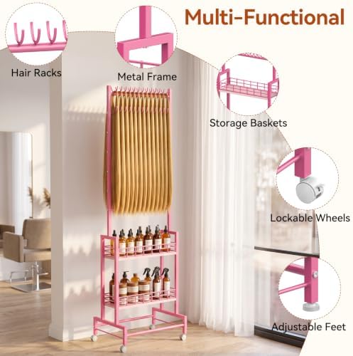 Braiding Hair Rack with Storage 2 Sided Braiding Rack Stand for Hair - Image 6
