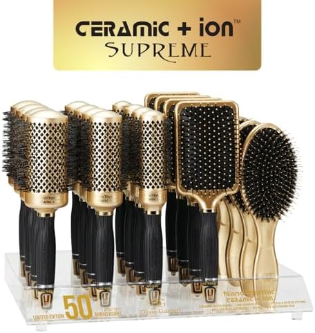 Olivia Garden Ceramic + Ion Supreme Styler Cushion Paddle Brush - Boar & Ionic for Shine, Frizz Control & Smoother Hair - Image 6