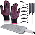MORGLES Heat Resistant Gloves & Hair Styling Kit (11-Piece Set) by Morgles