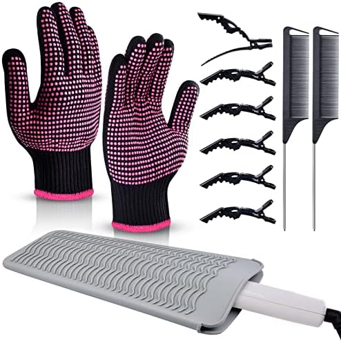 MORGLES Heat Resistant Gloves & Hair Styling Kit (11-Piece Set) by Morgles